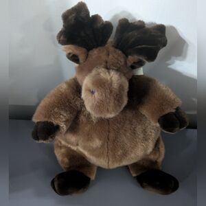 Unipak Plumpee Brown Bearded Moose 14" Soft Plush Stuffed Animal Vintage